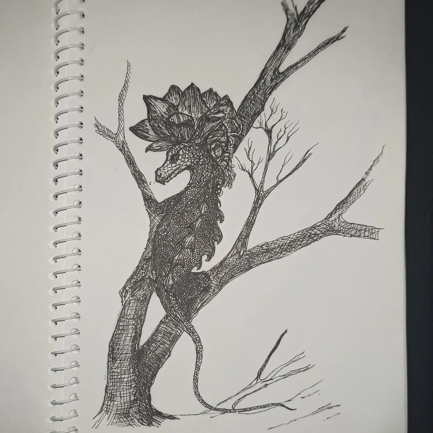 Dragon & Lotus Tree sketch