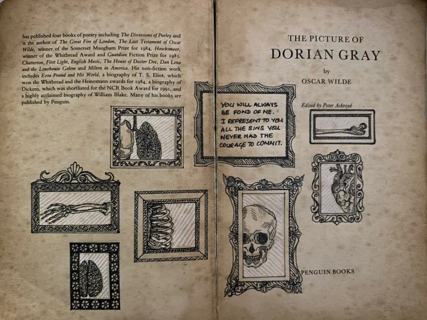 Full page spread marginalia sketch